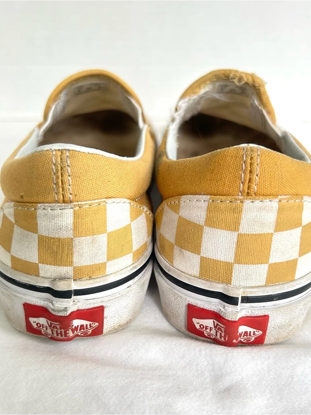 Vans Off the Wall Yellow Checkerboard Slip-on Sneakers. Women's Size 5.5